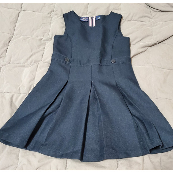 Izod Other - IZOD Girls School Uniform Jumper Dress Navy Size 6 Pleated Skirt